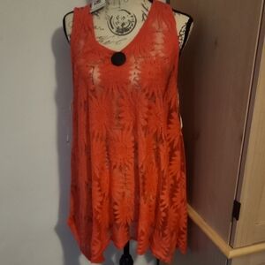 Beach By Exist Orange Lace Tank Top